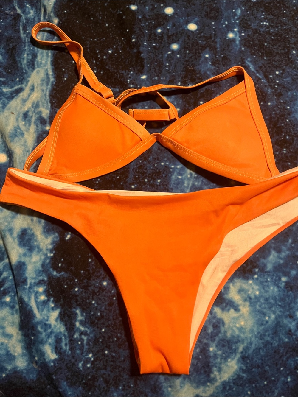Orange color change Women's Triangle Bikini Set